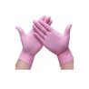 Guantes de Nitrilo Rosa sin polvo Nitriflex Rose 100 unds.